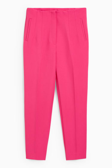 Femei - Pantaloni de stofă - talie înaltă - regular fit - roz