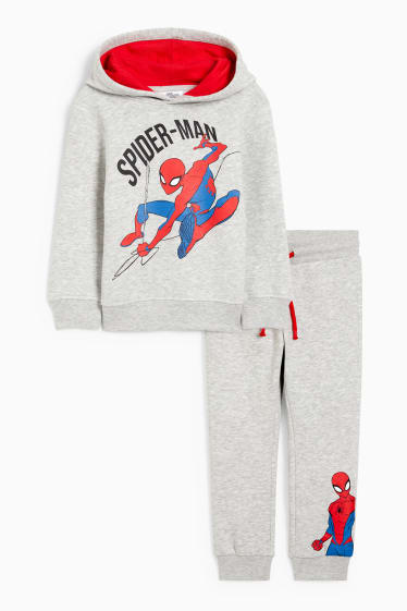 Kinder Jungen - Spider-Man - Set - Hoodie und Jogginghose - 2 teilig - hellgrau-melange