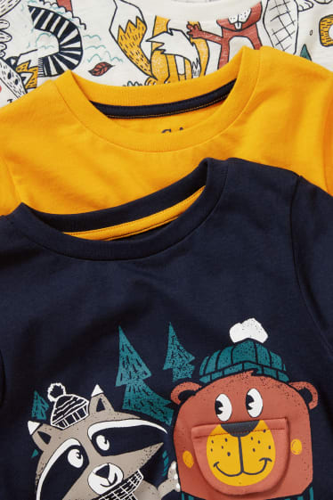 Kinder Jungen - Multipack 3er - Langarmshirt - dunkelblau