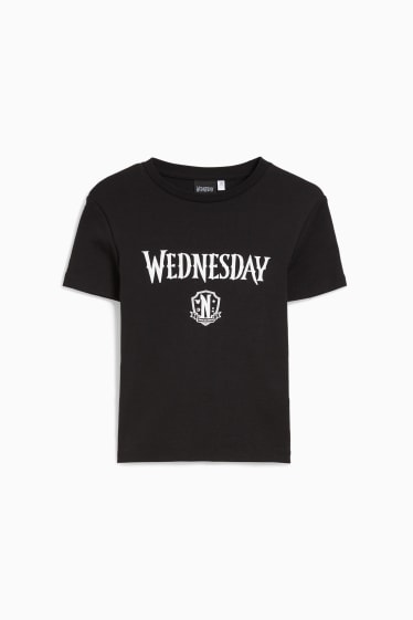 Kinder Mädchen - Wednesday - Kurzarmshirt - schwarz