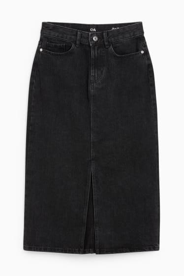 Women - Denim skirt - black