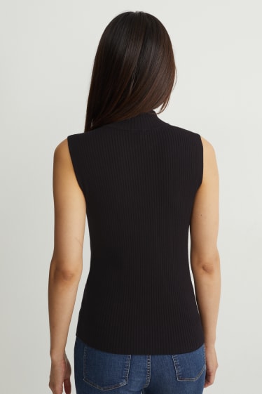 Donna - Gilet in maglia basic - nero