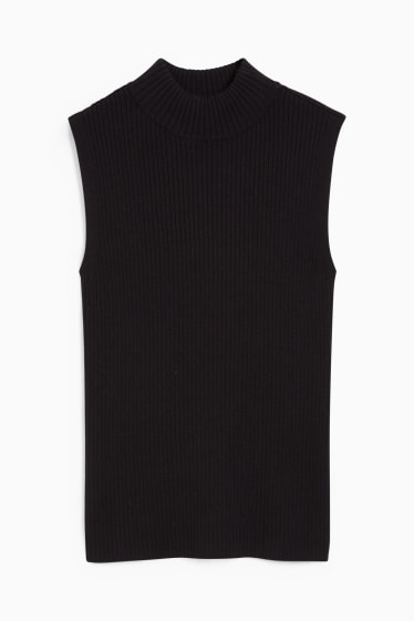 Donna - Gilet in maglia basic - nero