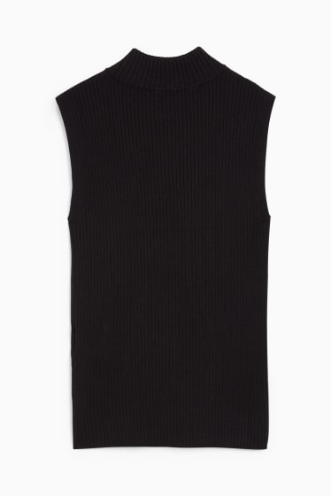 Donna - Gilet in maglia basic - nero