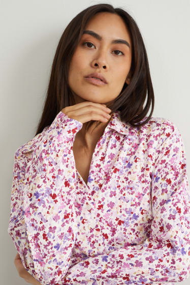 Femmes - Chemisier - à fleurs - violet clair