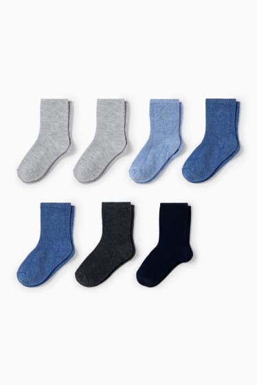 Bebés - Pack de 7 - calcetines para bebé - azul claro