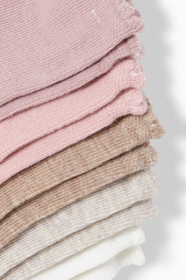 Bébés - Lot de 7 paires - chaussettes pour bébé - rose foncé