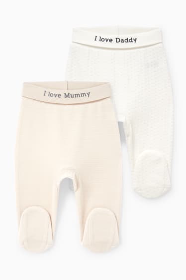 Babies - Multipack of 2 - newborn trousers - light beige