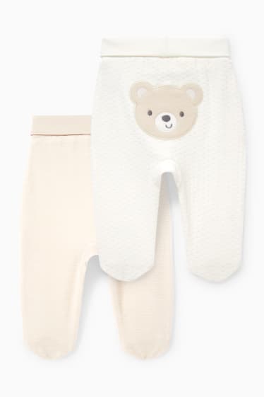 Unisex - Paquet de 2 - pantalons per a nounat - beix clar
