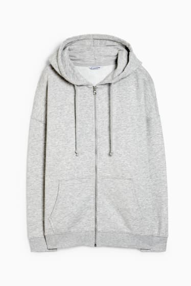 Teens & young adults - CLOCKHOUSE - zip-through sweatshirt with hood - light gray-melange