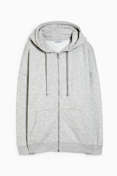 Damen - CLOCKHOUSE - Sweatjacke mit Kapuze - hellgrau-melange