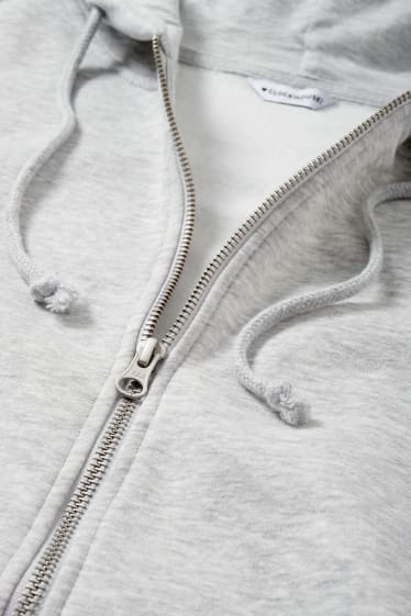 Ados & jeunes adultes - CLOCKHOUSE - sweat zippé en molleton avec capuche - gris clair chiné