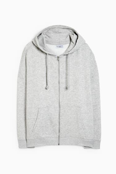 Dames - CLOCKHOUSE - sweatvest met capuchon - licht grijs-mix