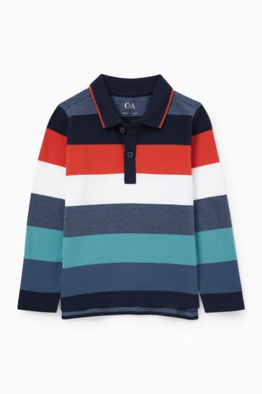 Children Boys - Polo shirt - striped - dark blue