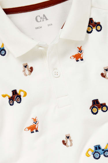 Kinderen: jongens - Poloshirt - zuiver wit