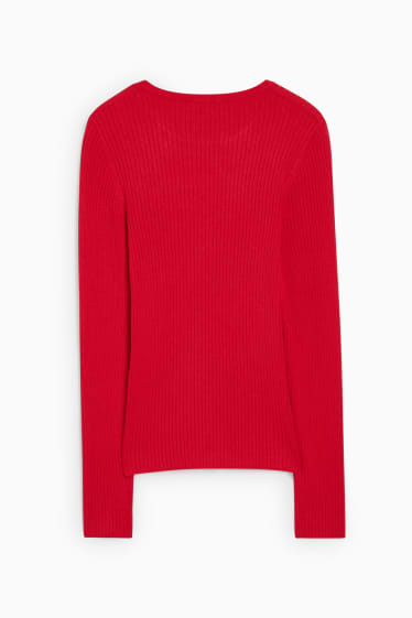 Damen - Basic-Pullover - rot