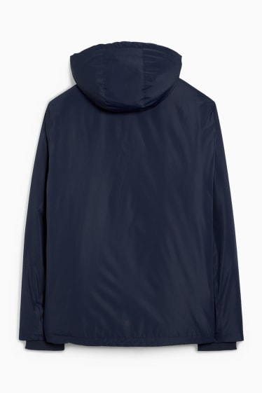 Men - Rain jacket with hood - dark blue