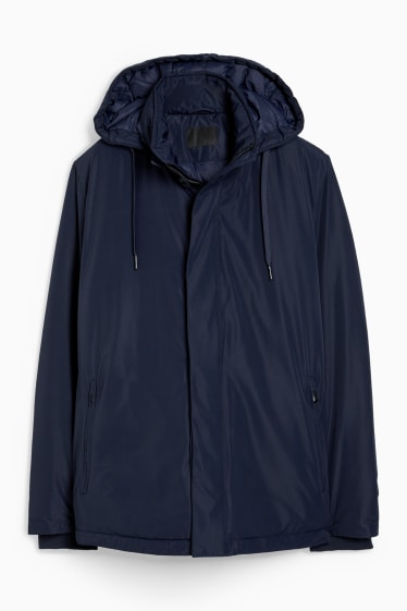 Men - Rain jacket with hood - dark blue