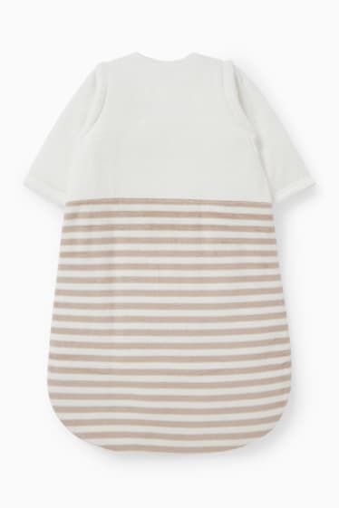 Unisex - Baby-Schlafsack - 6-18 Monate - gestreift - cremeweiss