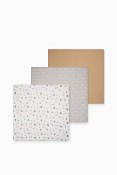 Unisexe - Lot de 3 - langes en gaze de coton pour bébé - blanc crème