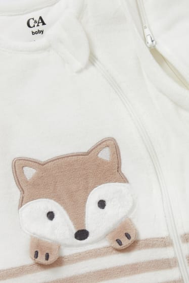 Unisex - Baby-Schlafsack - 6-18 Monate - gestreift - cremeweiss