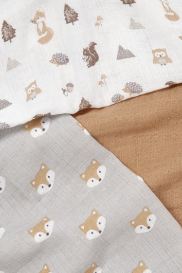 Unisexe - Lot de 3 - langes en gaze de coton pour bébé - blanc crème