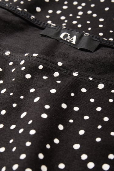 Women - Long sleeve top - polka dot - black