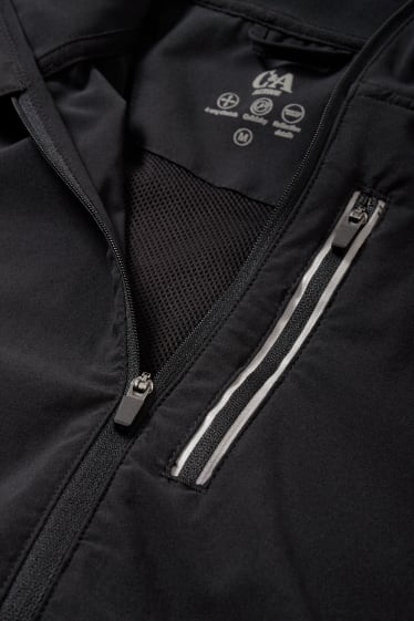 Men - Technical jacket with hood - flex - 4-way stretch - black