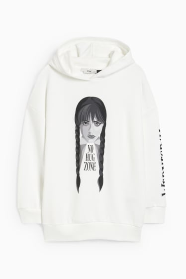 Kinder Mädchen - Wednesday - Hoodie - schneeweiß