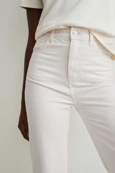 Donna - Loose fit jeans - vita alta - bianco crema