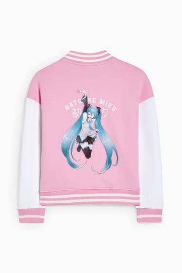 Enfants filles - Hatsune Miku - veste style universitaire - rose