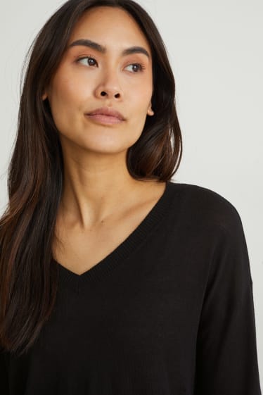 Donna - Maglione lavorato a maglia fine - nero
