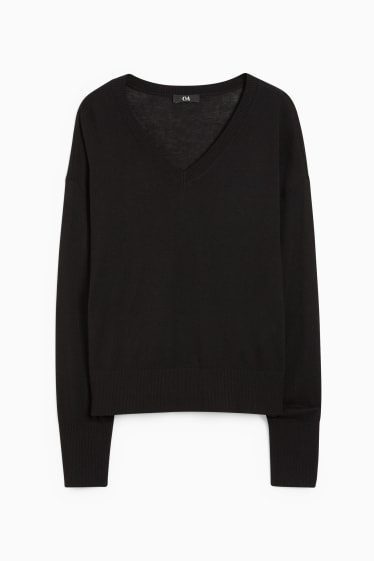 Donna - Maglione lavorato a maglia fine - nero