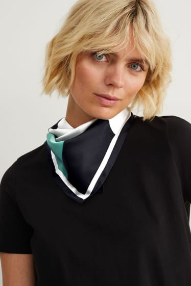 Dona - Paquet de 2 - mocador de coll - estampat - negre/blanc