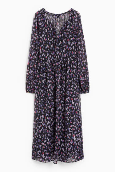 Women - Chiffon dress - patterned - dark blue