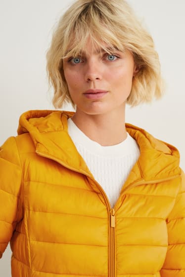 Mujer - Chaqueta acolchada con capucha - amarillo