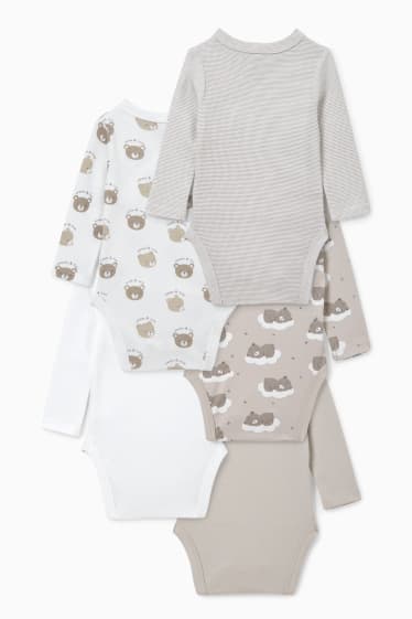 Baby: jongens - Set van 5 - wikkelrompertje - beige