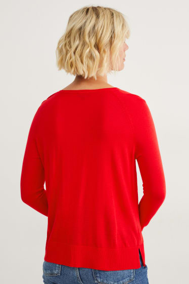 Damen - Basic-Pullover - rot