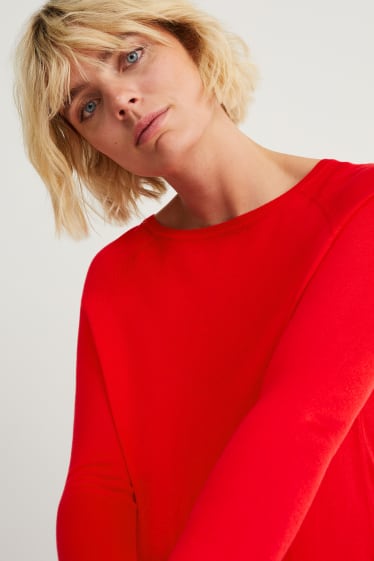 Damen - Basic-Pullover - rot
