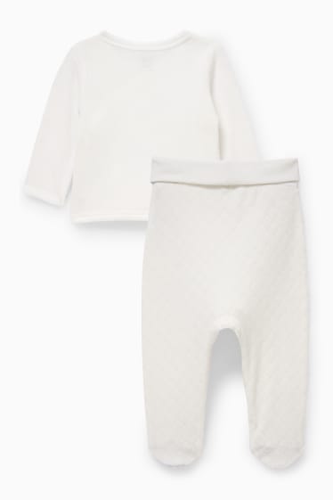 Baby: jongens - Newbornoutfit - 2-delig - zuiver wit