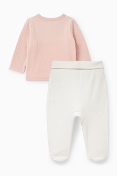 Baby Girls - Newborn outfit - 2 piece - pale pink