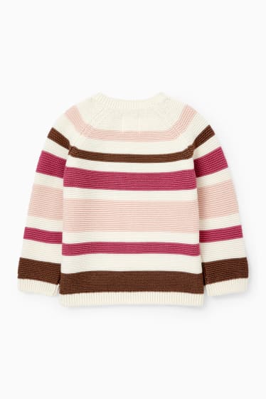 Baby Mädchen - Baby-Pullover - gestreift - cremeweiß