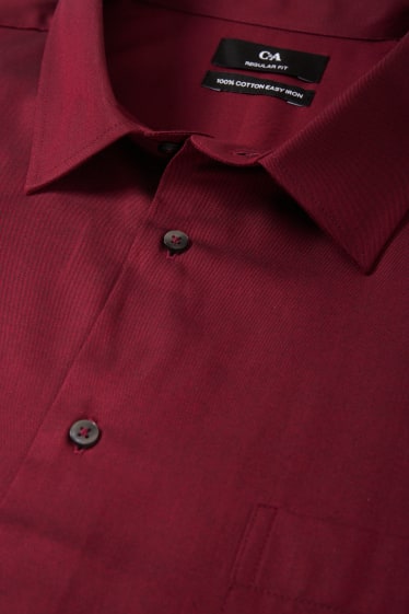 Home - Camisa - regular fit - coll kent - fàcil de planxar - bordeus