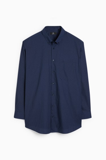 Herren - Hemd - Regular Fit - Button-down - dunkelblau