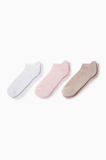 Damen - Multipack 3er - Sneakersocken - rosa