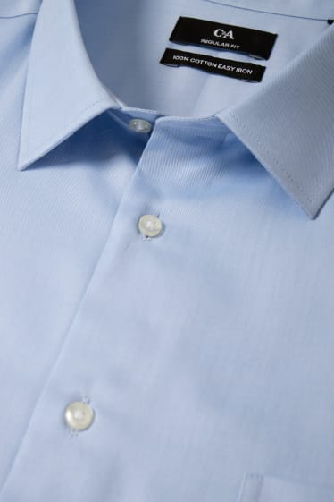 Uomo - Camicia - regular fit - colletto all'italiana - facile da stirare - azzurro