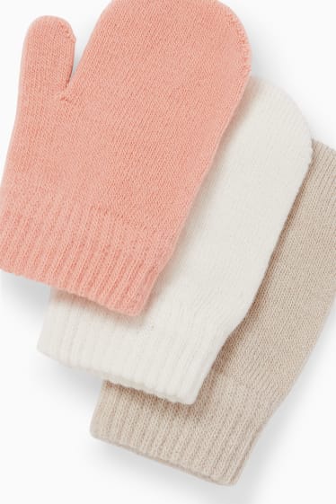 Neonate - Confezione da 3 - muffole per neonati - rosa
