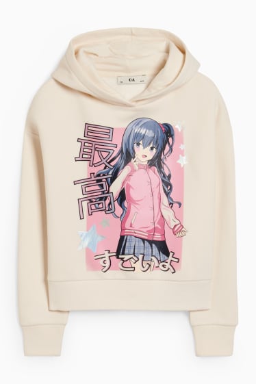 Enfants filles - Sweat à capuche - blanc crème