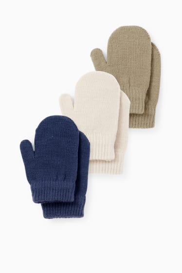 Neonati - Confezione da 3 - muffole per neonati - beige