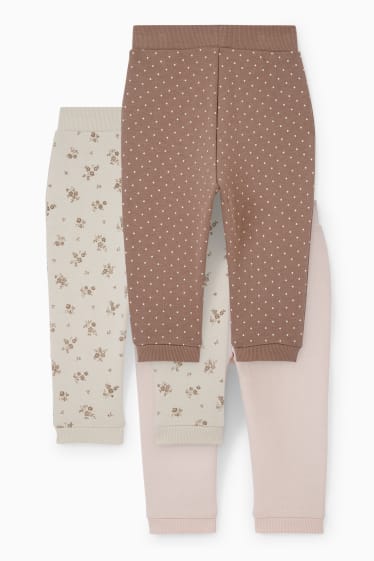 Bebeluși - fete - Multipack 3 perechi - pantaloni de trening bebeluși - roz deschis